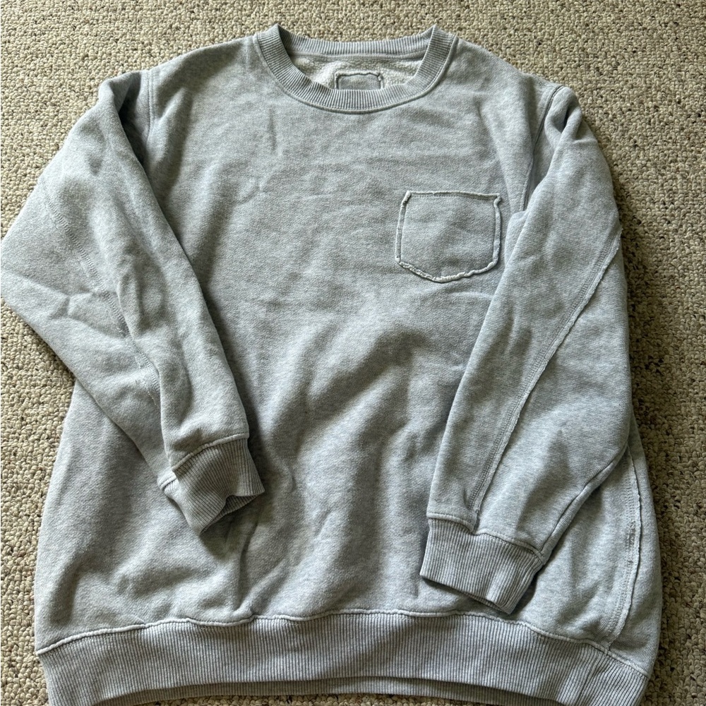 American Eagle Outfitters Light Gray Crewneck Sweater
